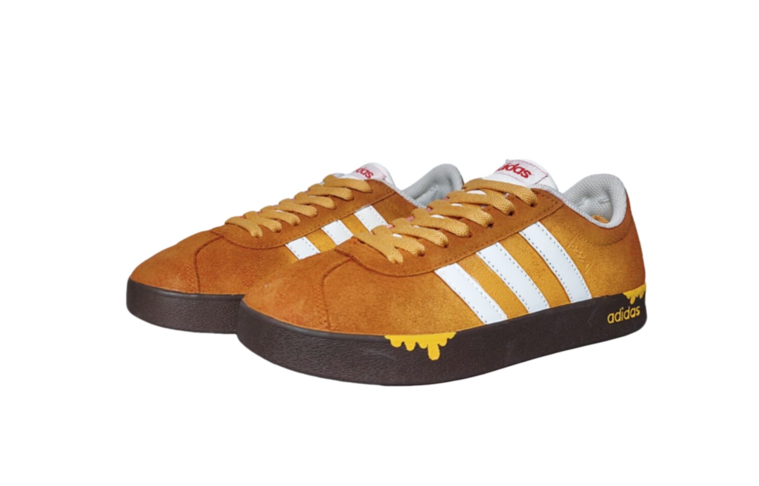 Vl court 2.0 cream little actor дышащие низкие кроссовки для скейтбординга unisex Adidas, желтый/коричневый — фото 4