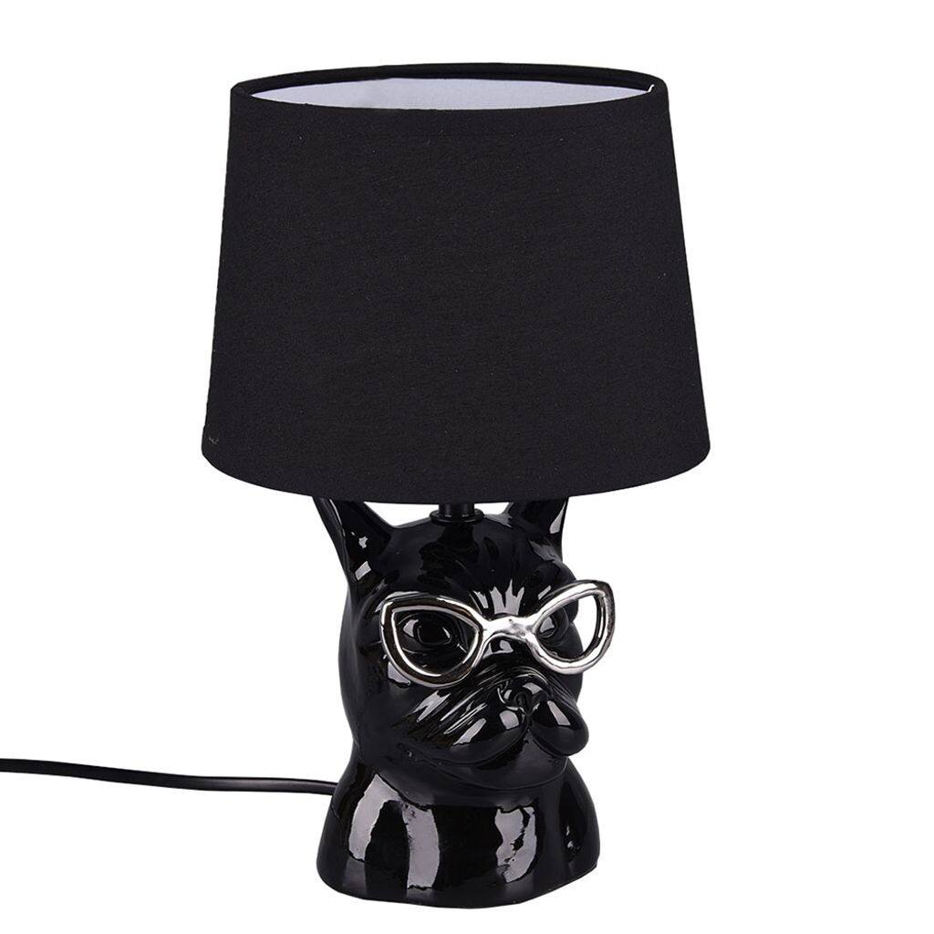 

Настольная лампа, имитация собаки, керамика, черный текстиль, H 29 см etc-shop