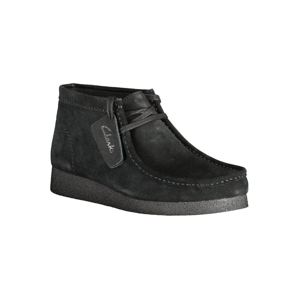 Черные кожаные мужские кроссовки Clarks, черный — фото 2