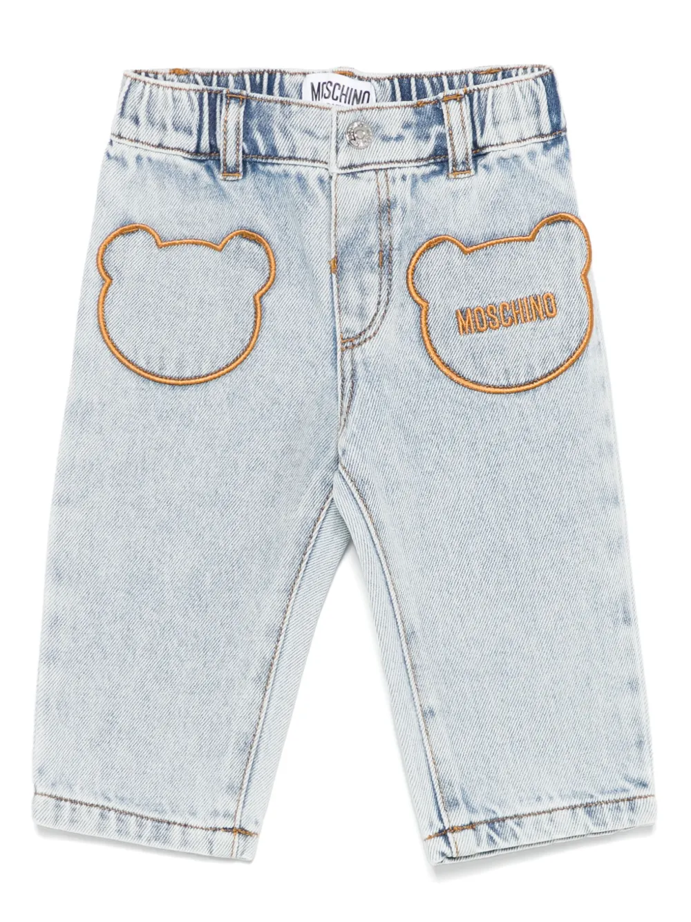 

Джинсы с карманами Moschino Kids, синий
