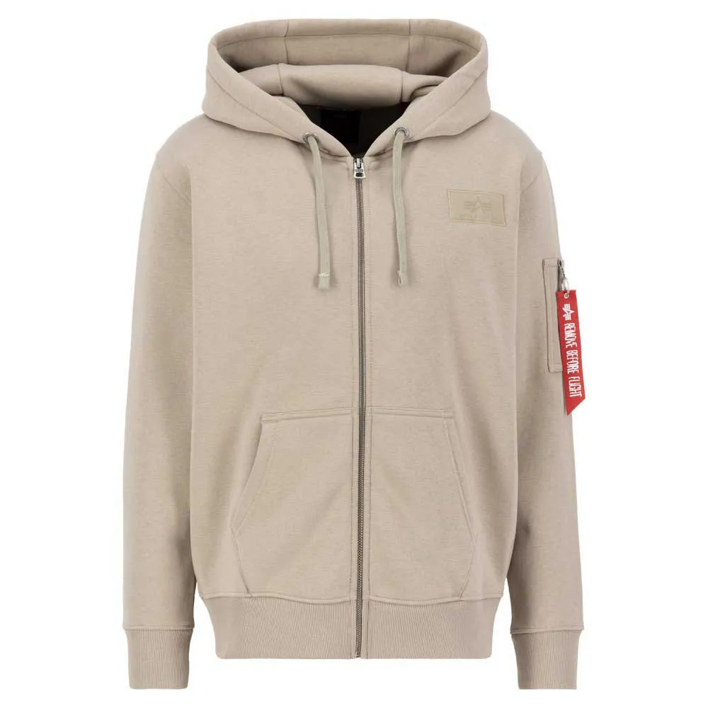 

Толстовка Alpha Industries Back Print full zip, бежевый