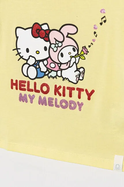 Футболка с Hello Kitty United Colors of Benetton, желтый — фото 3
