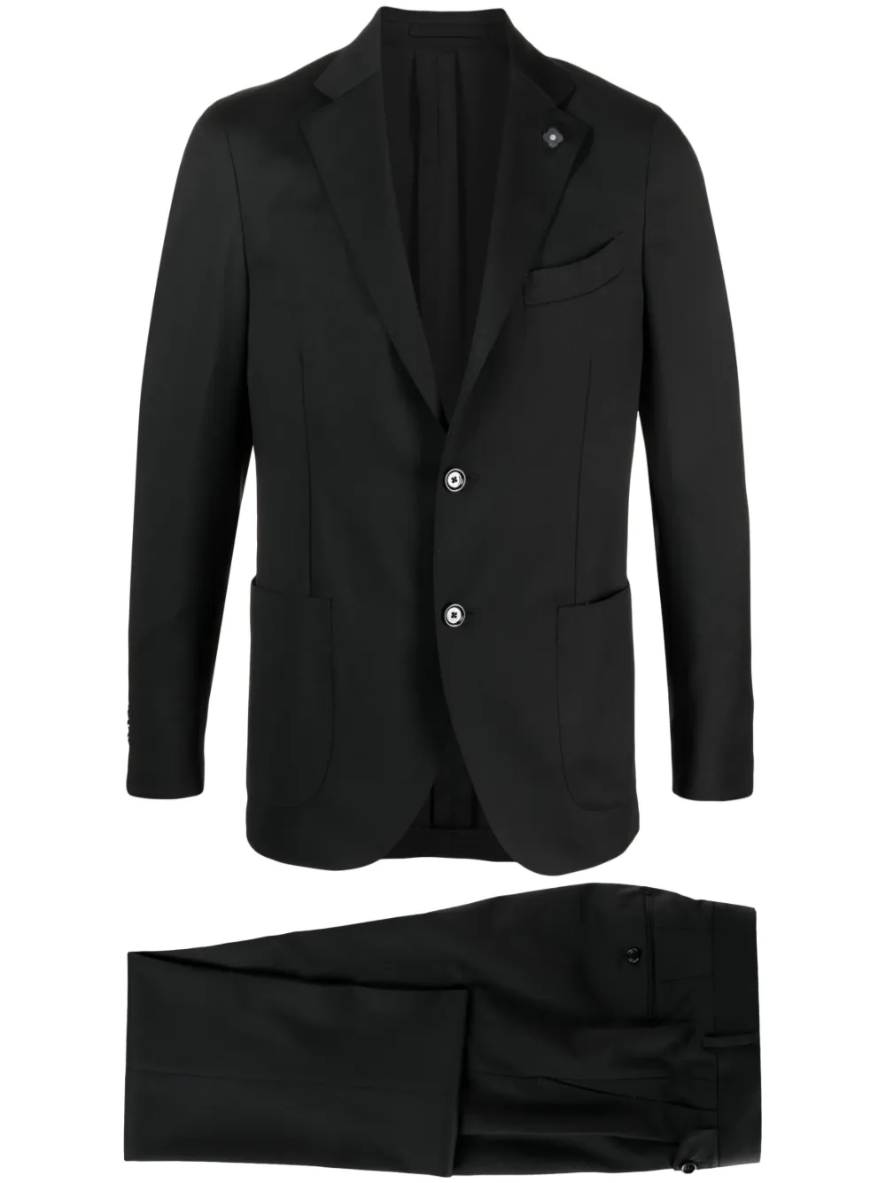 

Шерстяной костюм с однобортным пиджаком Lardini, черный