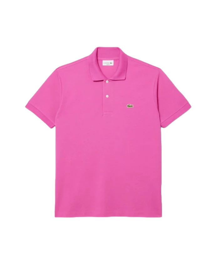 

Рубашка-Поло с ребристым воротником, цвет фуксия. Lacoste, розовый