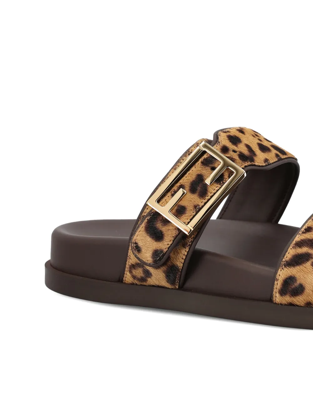 Босоножки Feel с леопардовым принтом и пряжкой FENDI, коричневый — фото 3