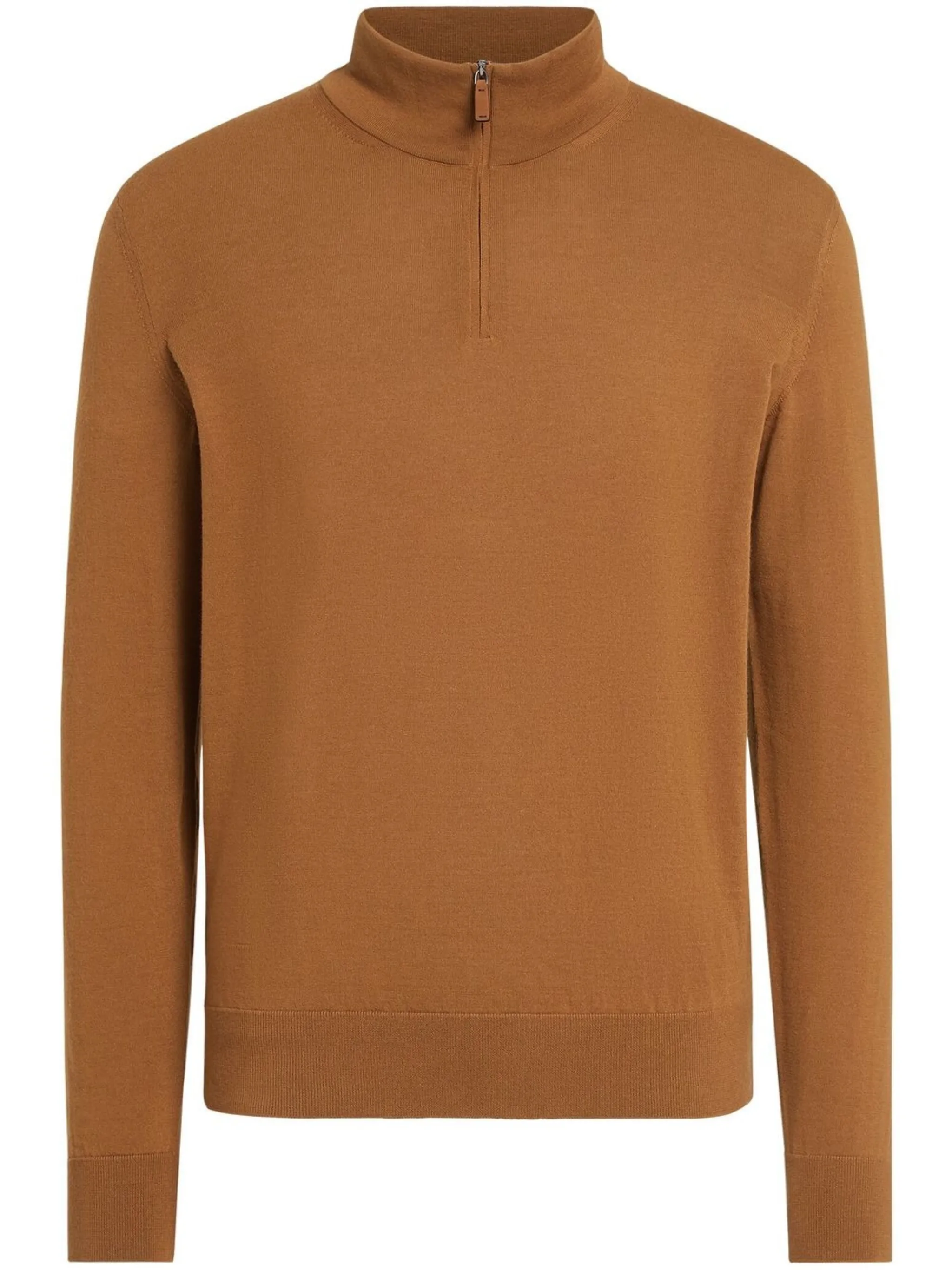 

Джемпер с высоким воротником на молнии Zegna, коричневый