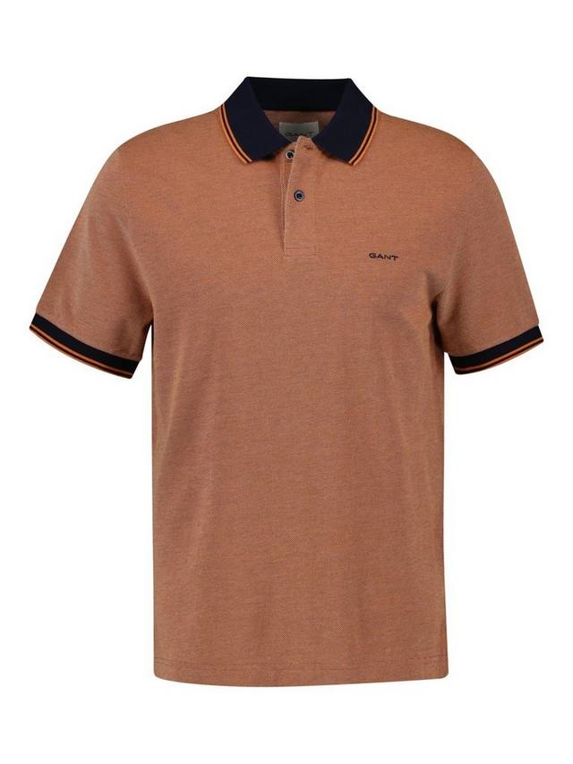 

Хлопковая поло с пике и четырьмя полосками GANT, Deep Orange