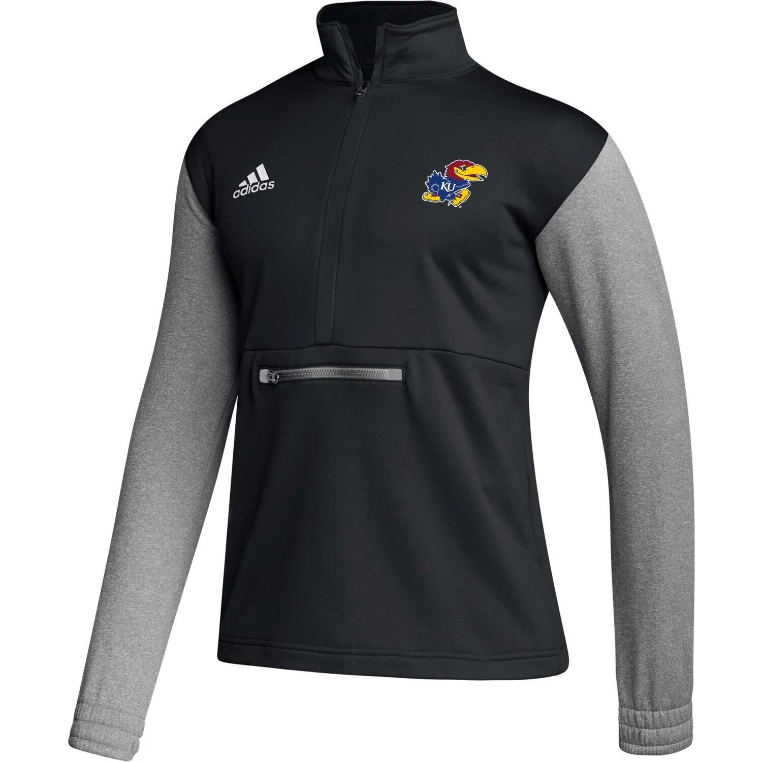 Мужская черная куртка на молнии Kansas Jayhawks Team Issue AEROREADY adidas — фото 2