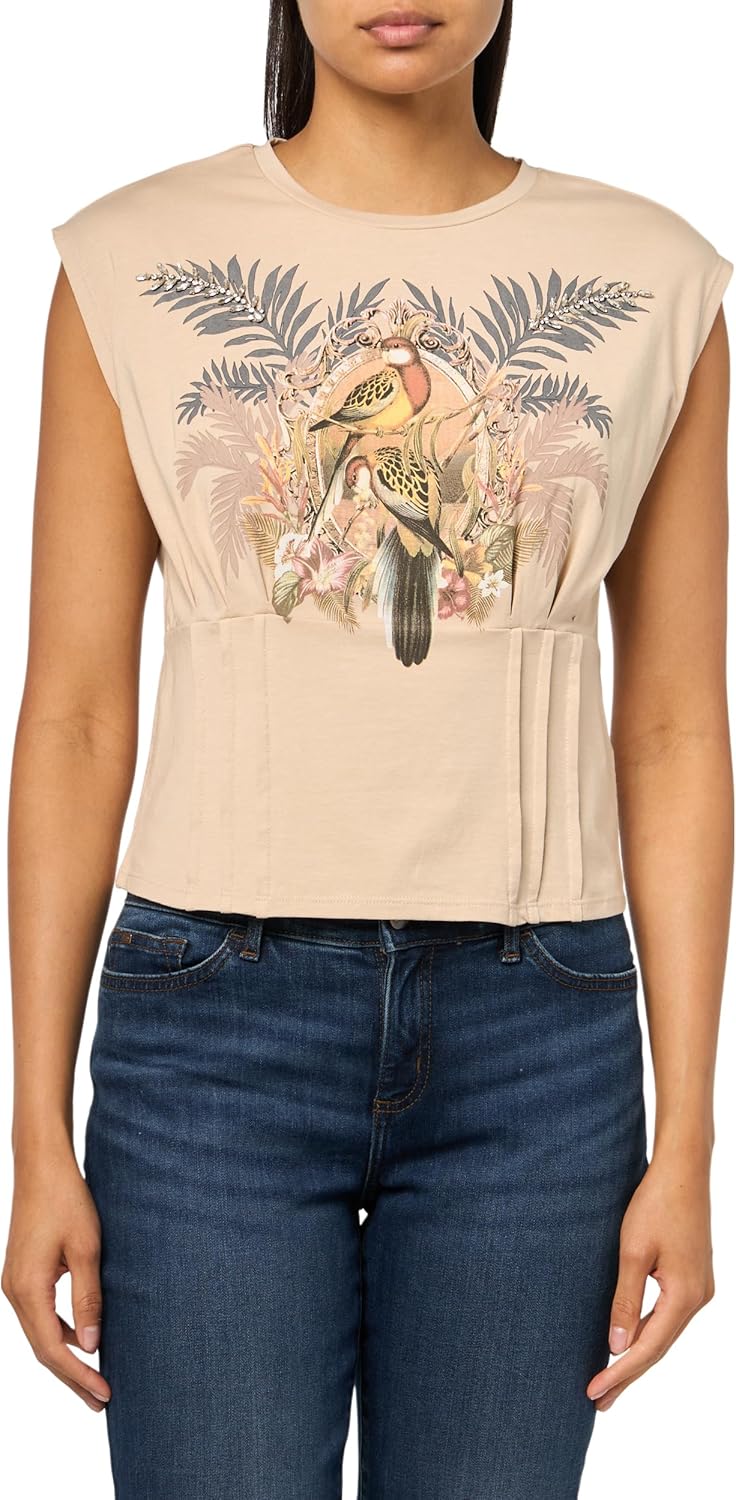 

GUESS Женская Эко Безрукавка Parakeet Корсет Футболка, Neutral Ivory, Бежевый, GUESS Женская Эко Безрукавка Parakeet Корсет Футболка, Neutral Ivory