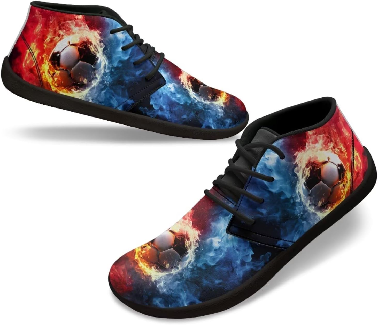 

Мужские кроссовки для ходьбы с широким носком, тренировочные кроссовки с нулевым перепадом высоты подошвы, удобная и дышащая обувь для ходьбы и бега Xixirimido, Football Flame