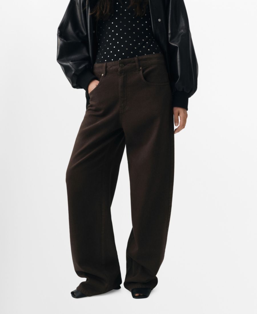 

Женские прямые джинсы со средней посадкой MANGO, Chocolate