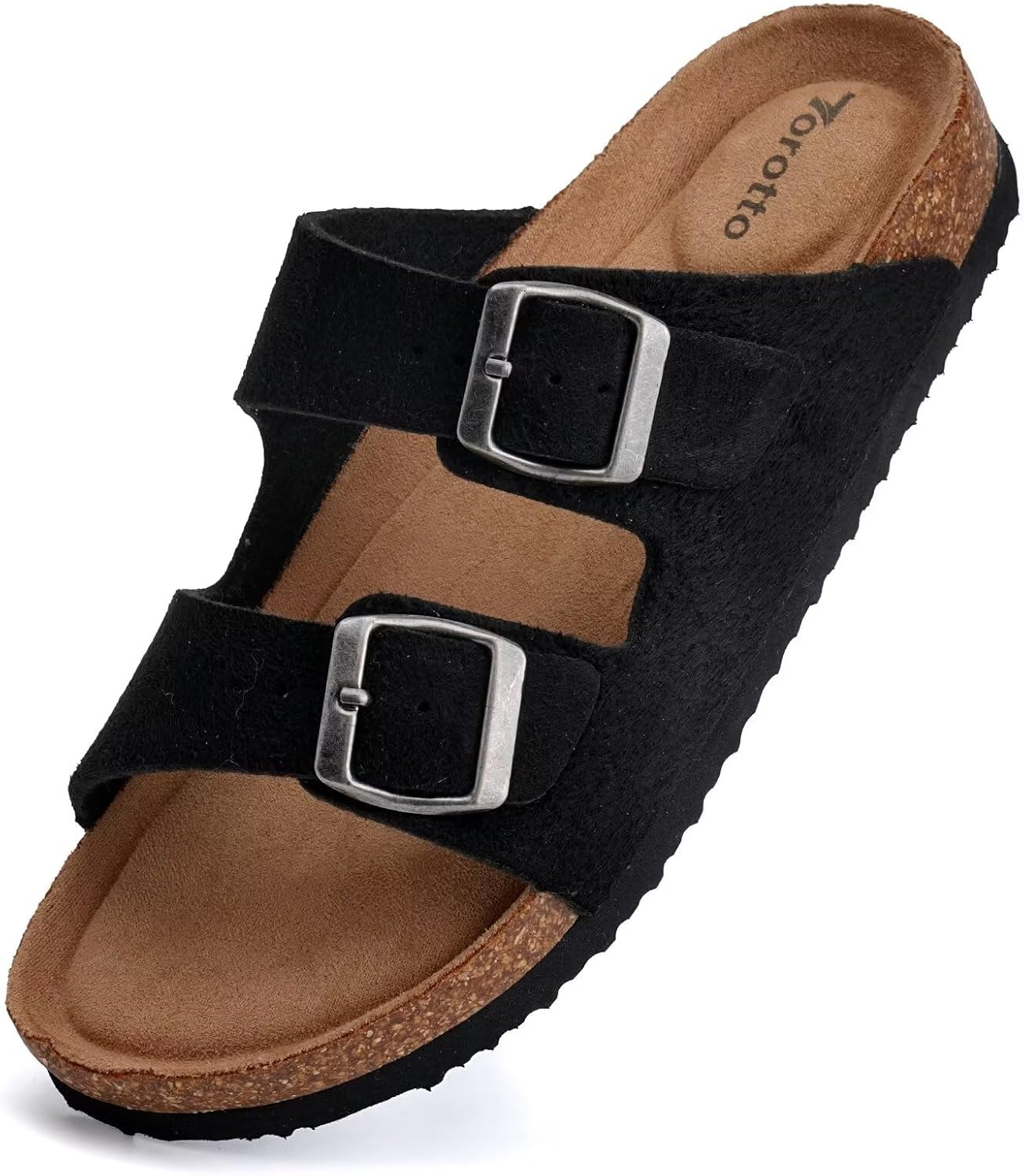 

Мужские сандалии Torotto на пробковой подошве с открытым носком и регулируемыми ремешками для ходьбы, Пляж, Дом, черный