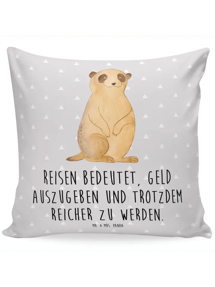 

Подушка Mr & Mrs Panda 40x40 Erdmännchen, пастельно-серый