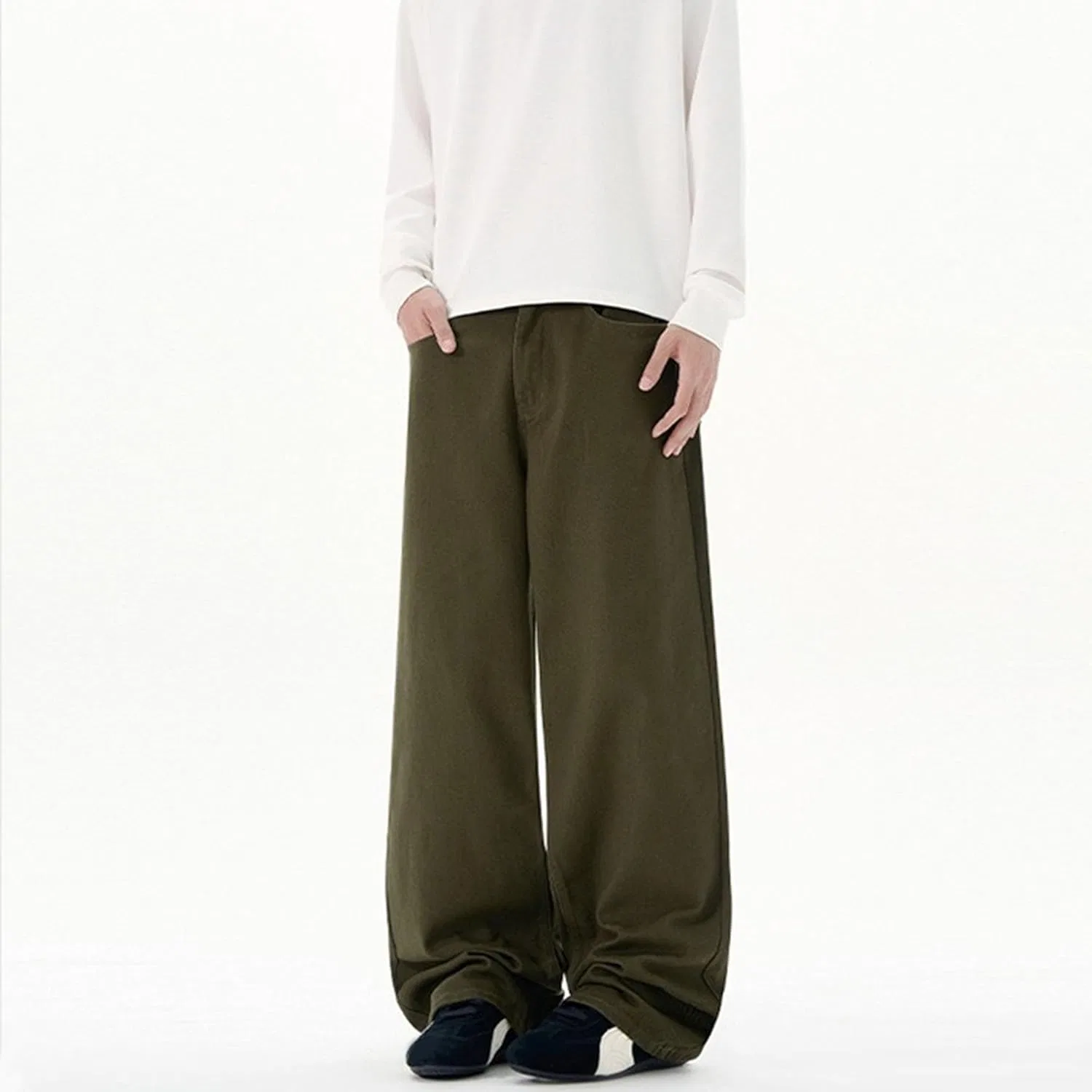 Активные штаны, свободные джинсы, Army Green3 — фото 4