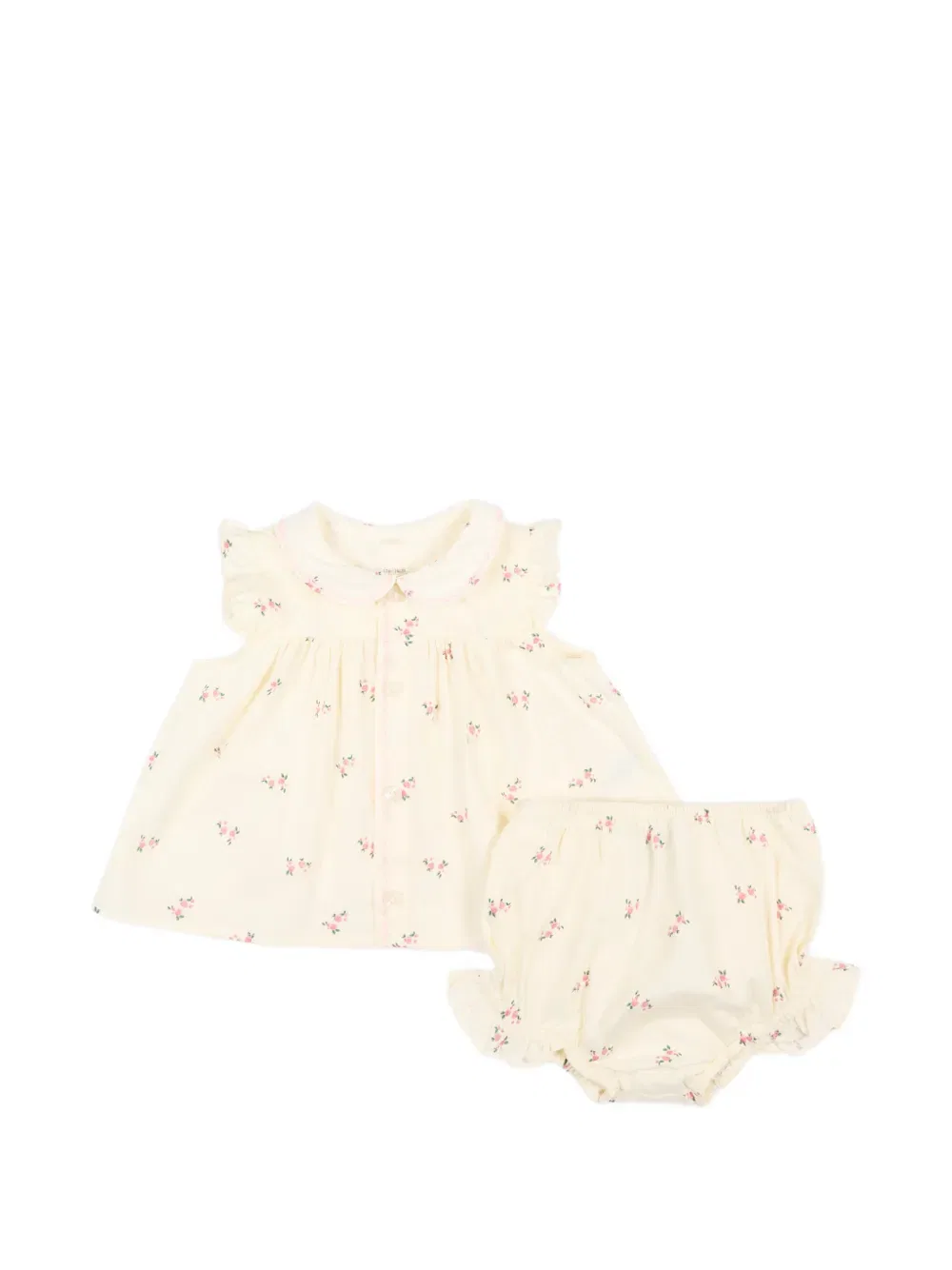 Комплект из шорт с оборками и цветочным принтом Petit Bateau, нейтральный
