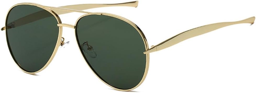 

Женские солнцезащитные очки в стиле панк с металлическими двойными перемычками, мужские очки с защитой от УФ-излучения UV400 для занятий спортом на открытом воздухе, бега и езды на велосипеде UYPTK, Golden Dark Green