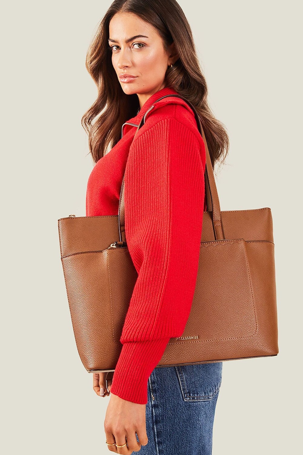 

Большая сумка с передним карманом Accessorize, коричневый