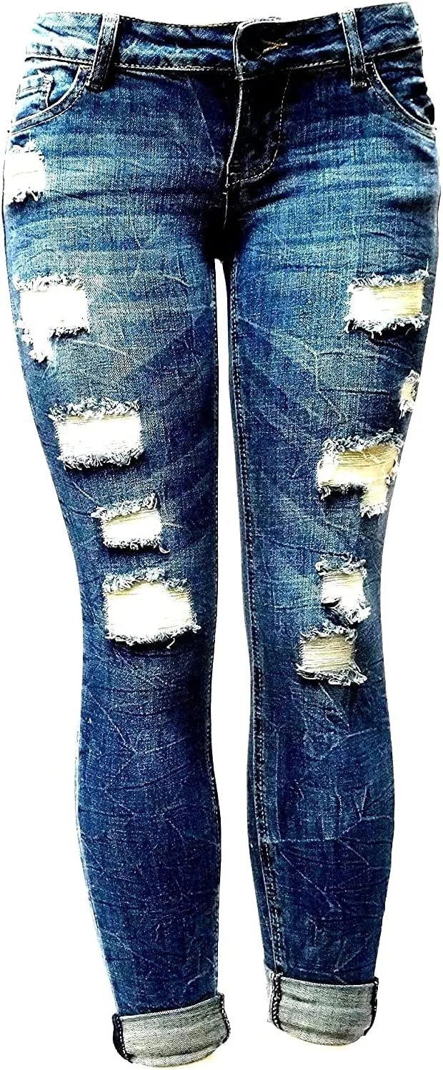 

Jack David Rue21 Juniors Plus женские джинсы Army Camouflage/Blue Denim Stretch Skinny Ripped Distressed JEANS FOR LOVE