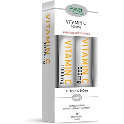 

Сила природы Витамин С 1000 мг со стевией - 20 шипучих таблеток Power Health