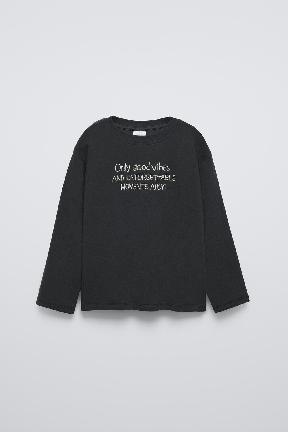 

Футболка с вышитым лозунгом ZARA, темный антрацит