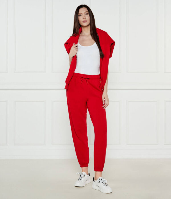 Спортивные брюки женские Polo Ralph Lauren Lunar на кулиске, красный — фото 2