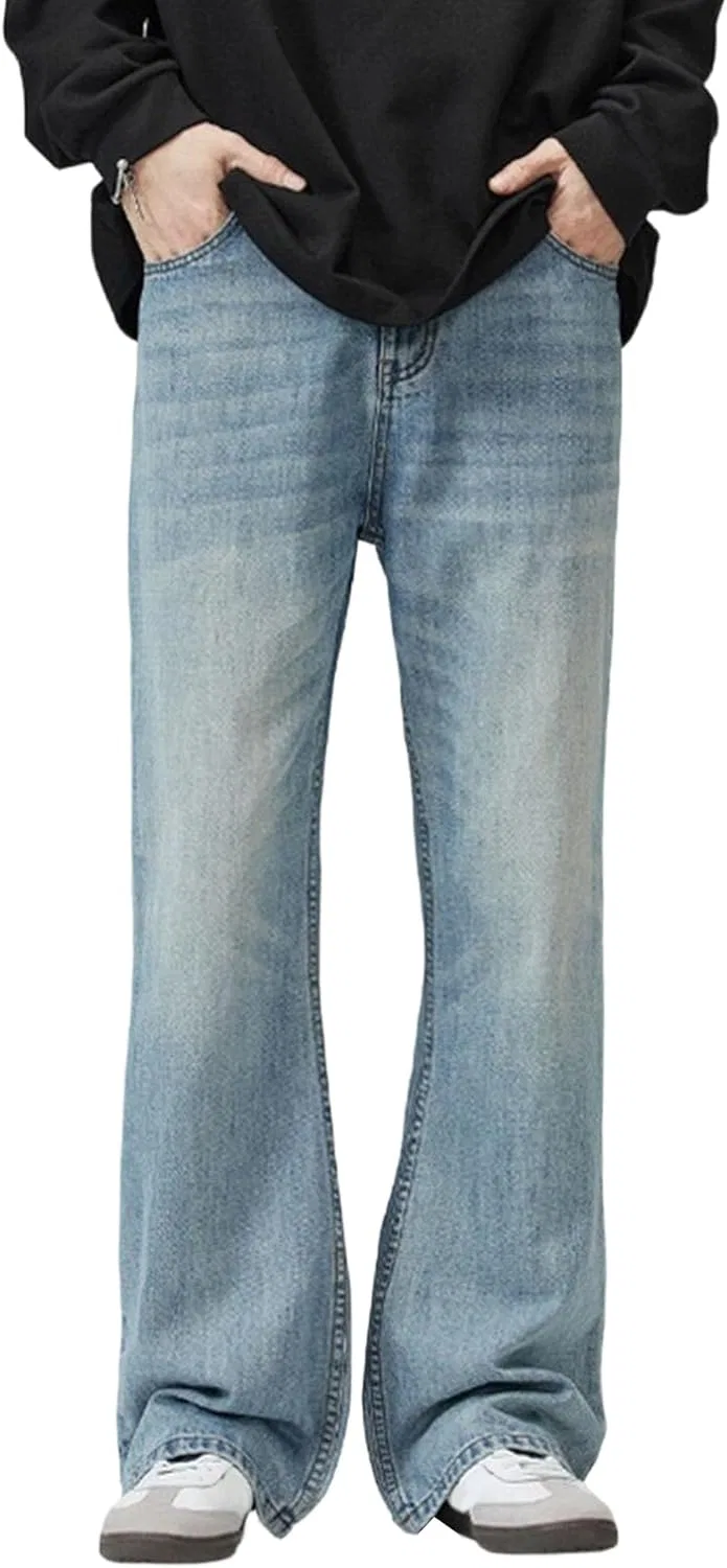 Джинсы расклешенные, Mid Rise, Light Blue 5