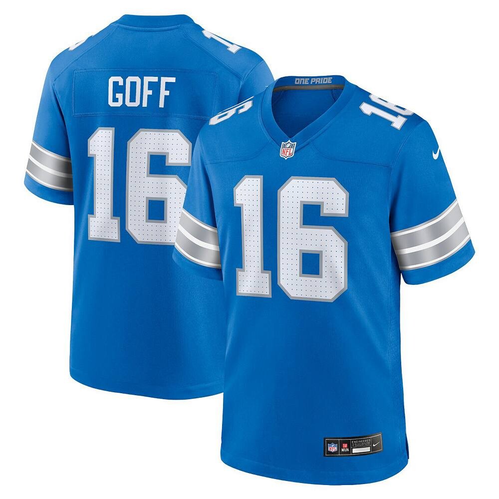 Мужская синяя игровая майка Nike Jared Goff Detroit Lions Game, цвет Lns Blue — фото 2