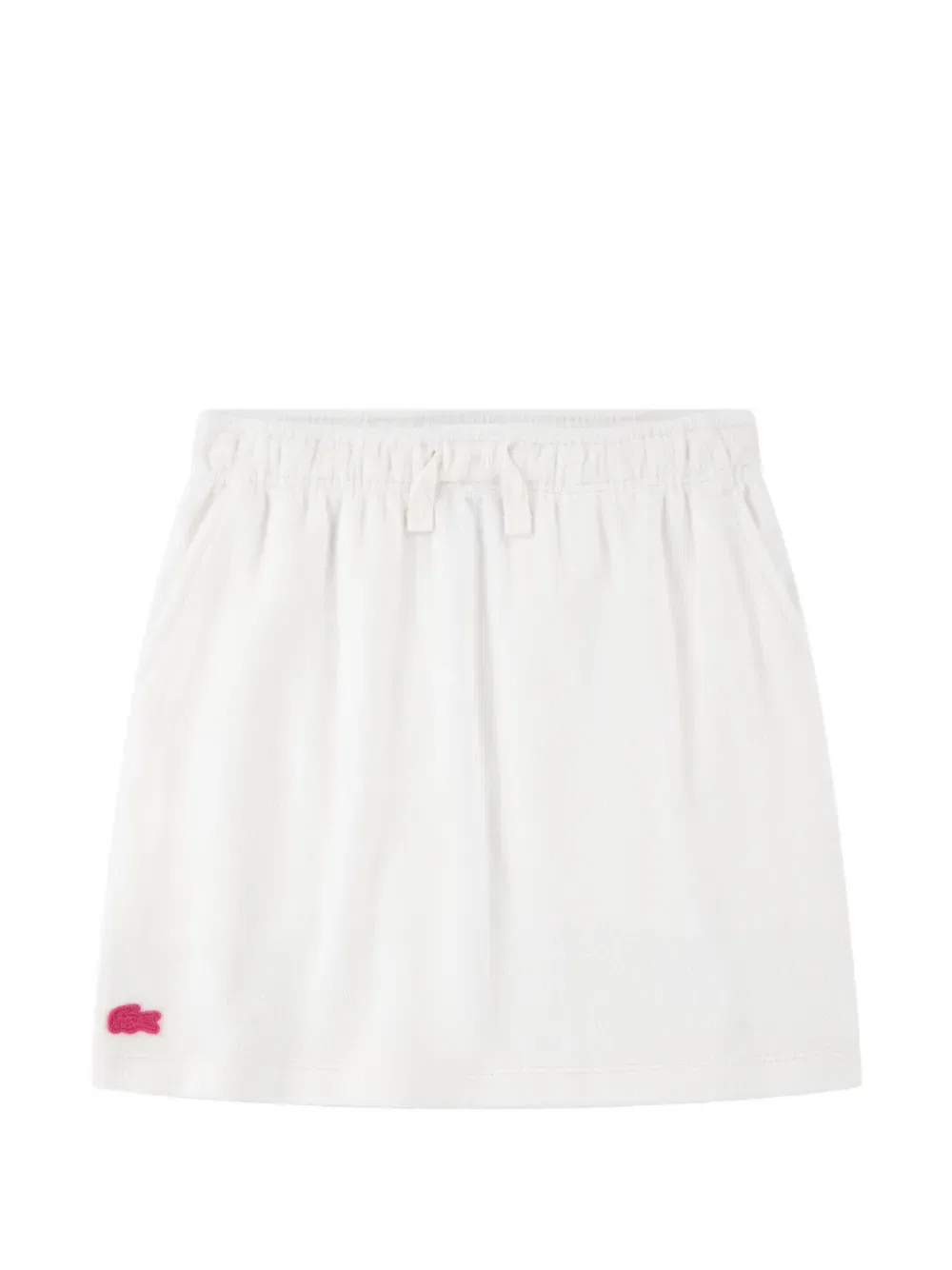 Вышитая юбка на шнуровке Lacoste Kids, белый