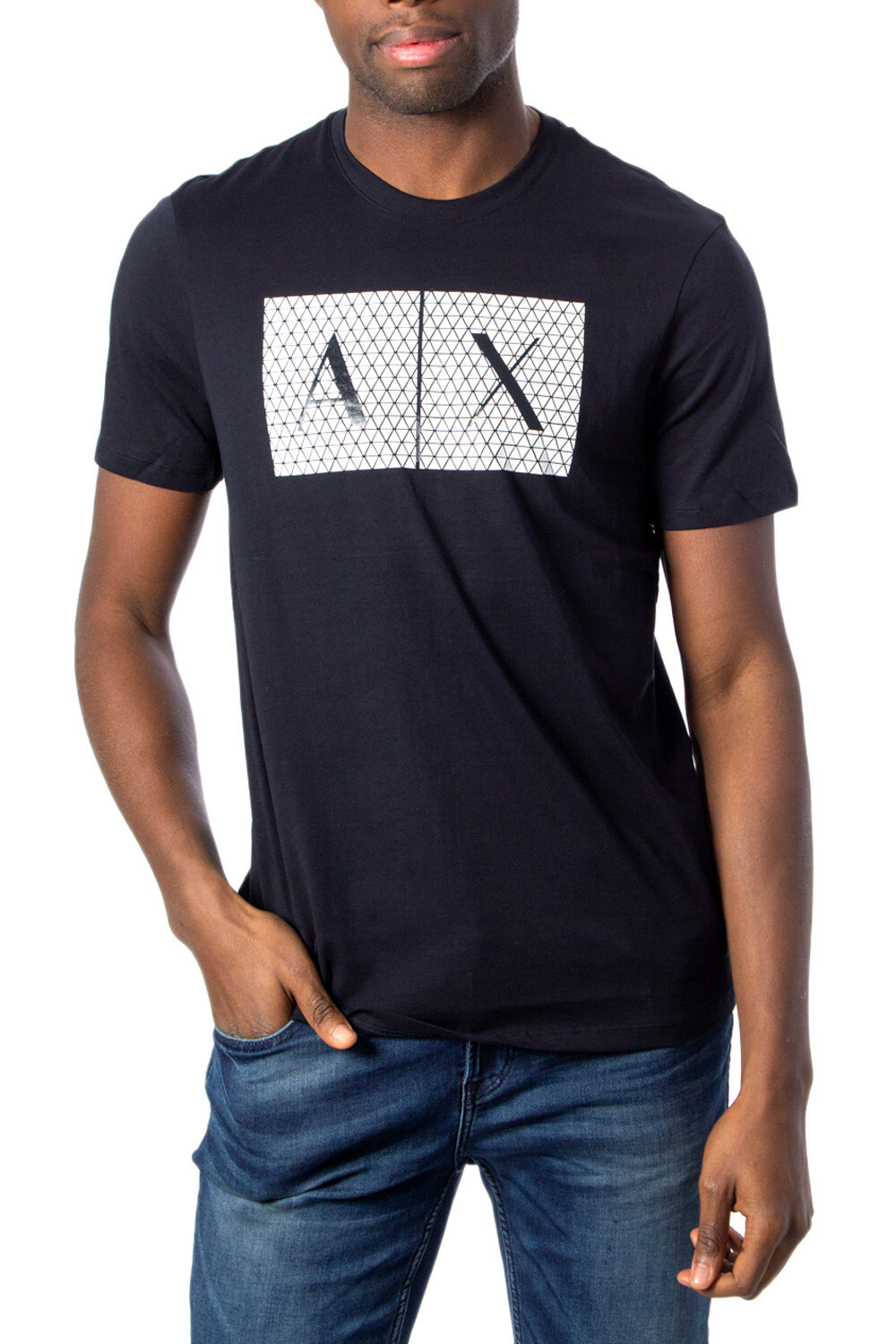 

Футболка мужская Armani Exchange с фирменным принтом, черный