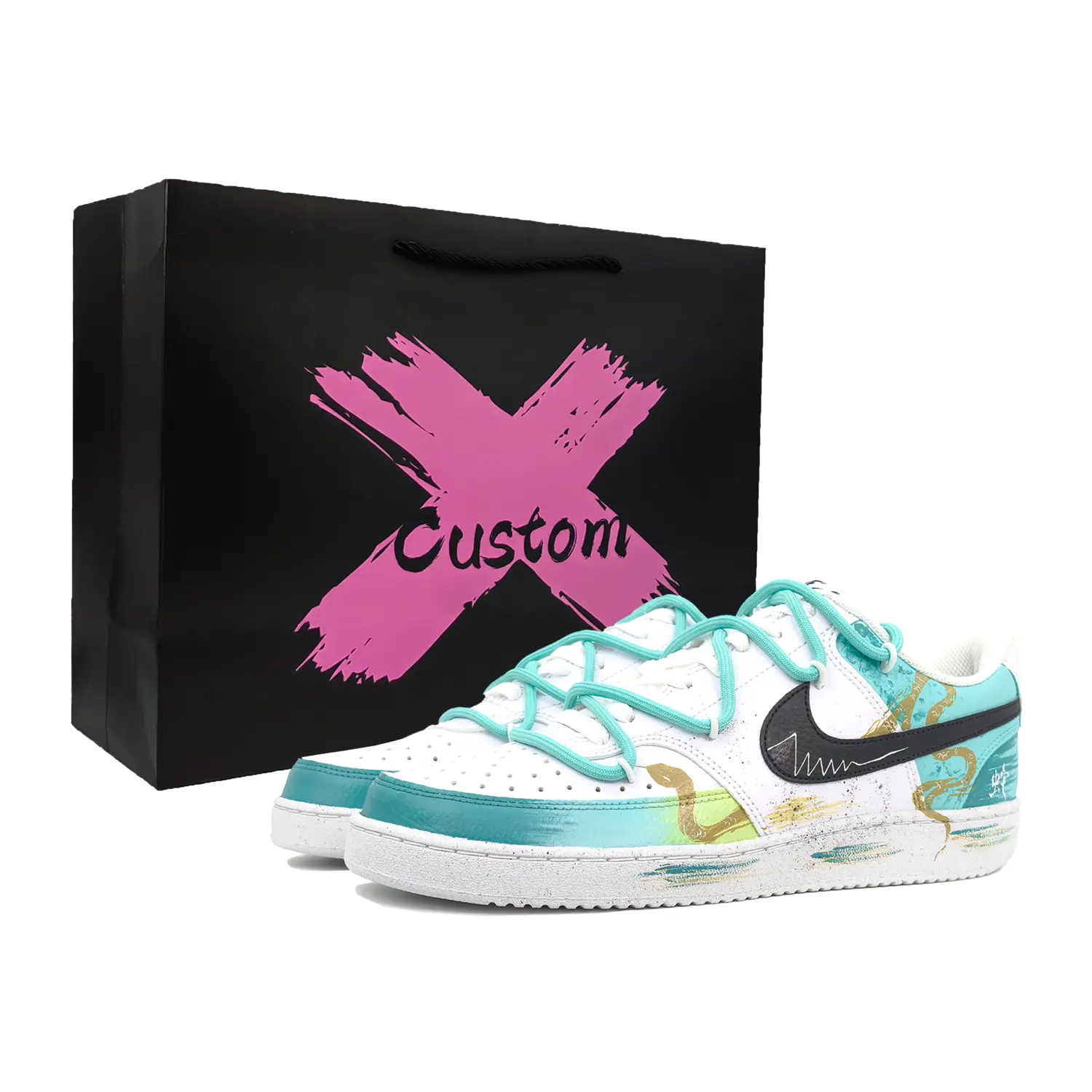 

Nike Кроссовки Court Vision 1 для скейтбординга, износостойкие, низкие, мужские, голубые