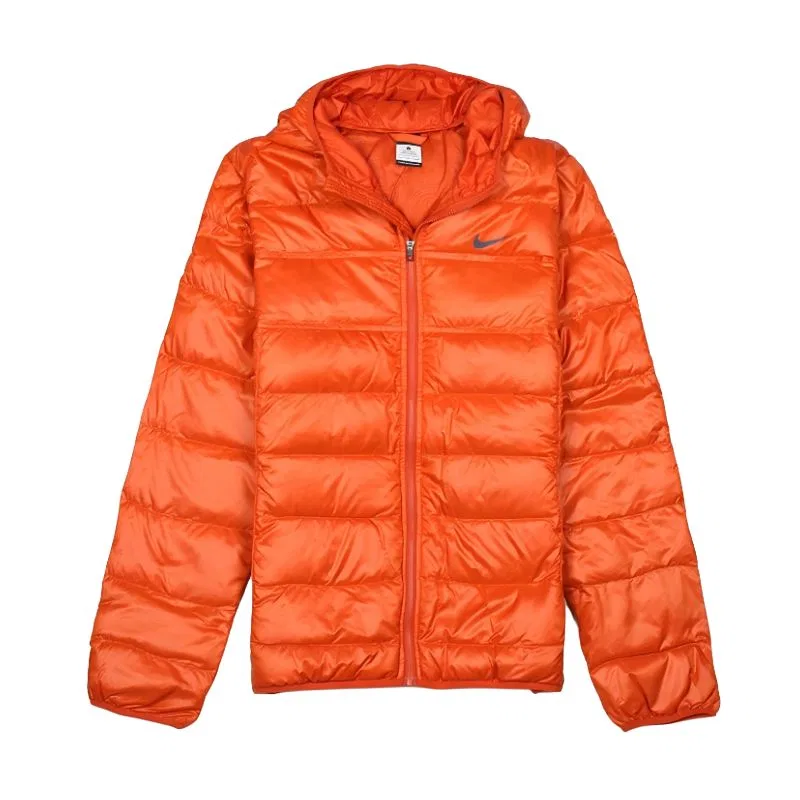 Куртка пуховая мужская оранжевая с капюшоном Moderate Nike, Orange