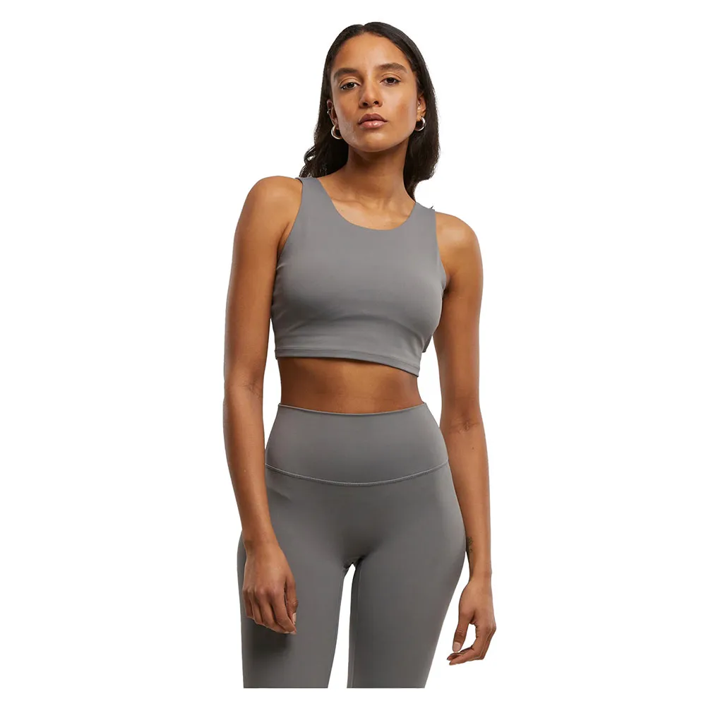 

Спортивный бюстгальтер Urban Classics Low Back sports bra, серый