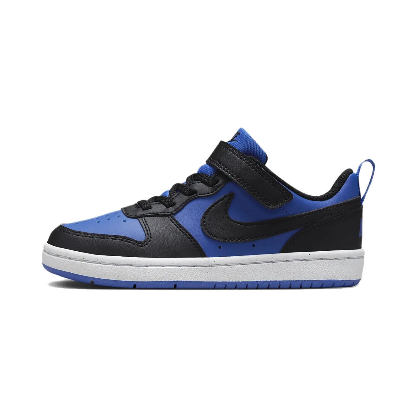 

Кроссовки Nike Court Borough Kids Skateboarding Shoes PS Low-top Game Royal/White/Black, черный