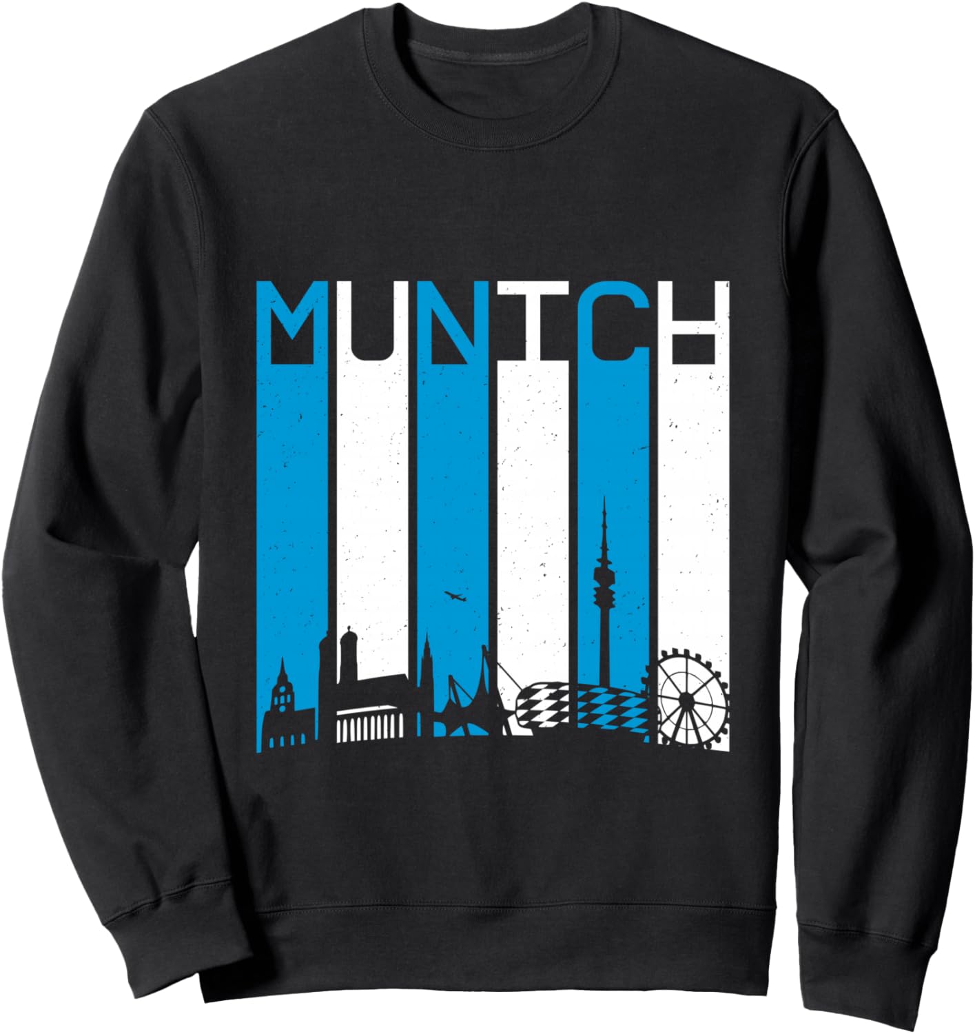 

Мюнхенский горизонт, Бавария, Германия, ретро-толстовка с изображением Мюнхена Munich Germany Bavaria, черный
