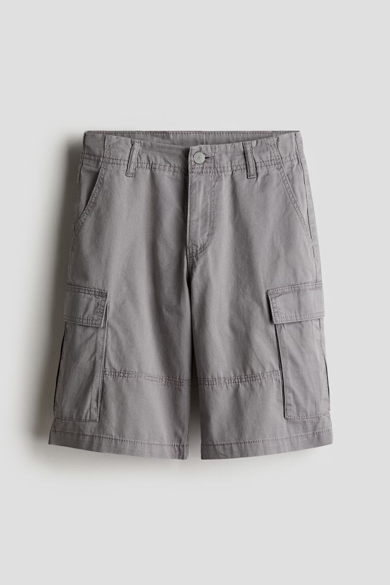 

Хлопковые шорты карго H&M, серый