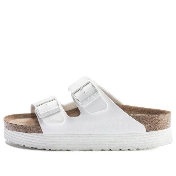 

Тапочки arizona platform vegan birko-flor narrow fit sandals 'white' Birkenstock, белый