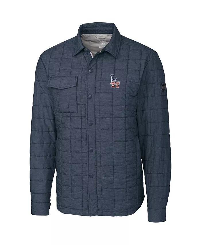 

Мужская серая куртка-рубашка Los Angeles Dodgers Americana Rainier Full-Snap Cutter & Buck