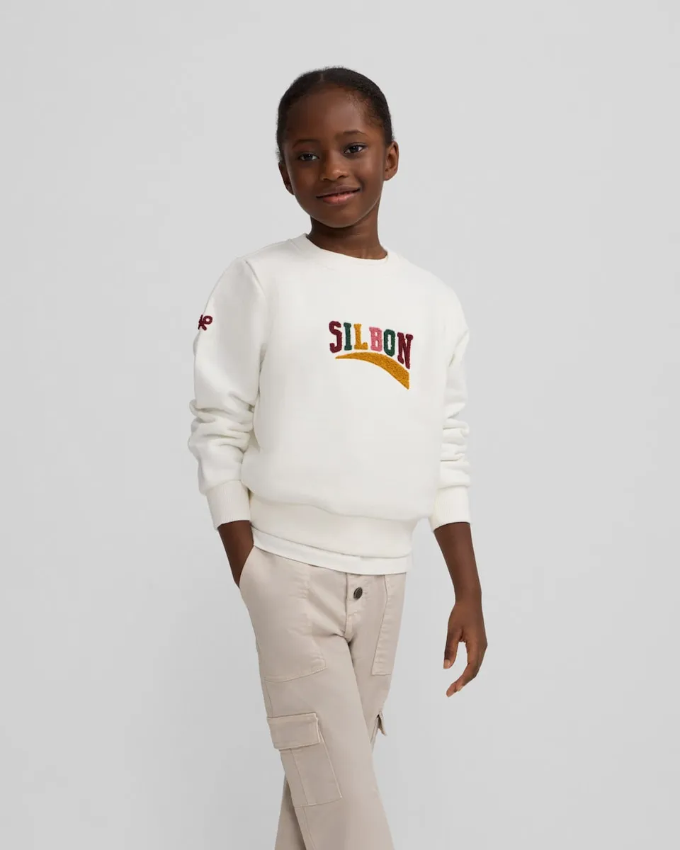 

толстовка для девочки с буквами , кремового цвета Silbon