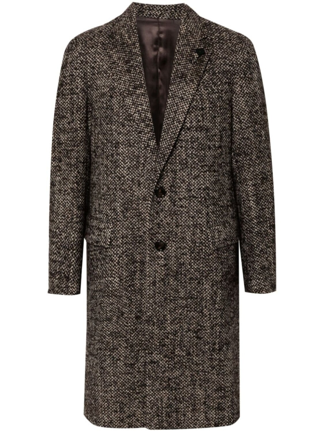 

Пальто с брошью Lardini, коричневый
