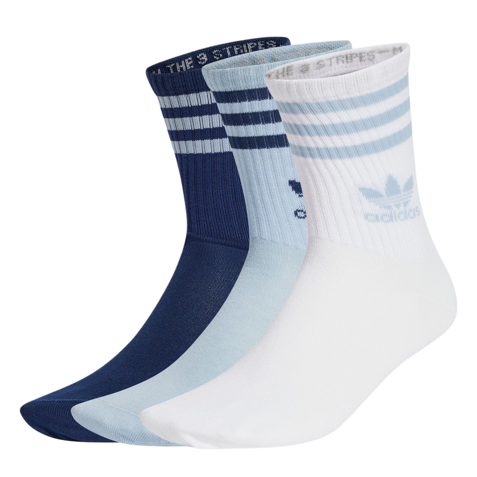

Носки Mid Calf Unisex 3 шт Adidas Originals, 3 Pack (светло-синий/темно-синий/белый)