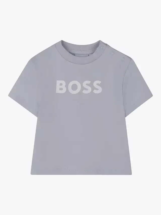 Детский комплект: футболка и полосатые шорты, бледно-голубой HUGO BOSS