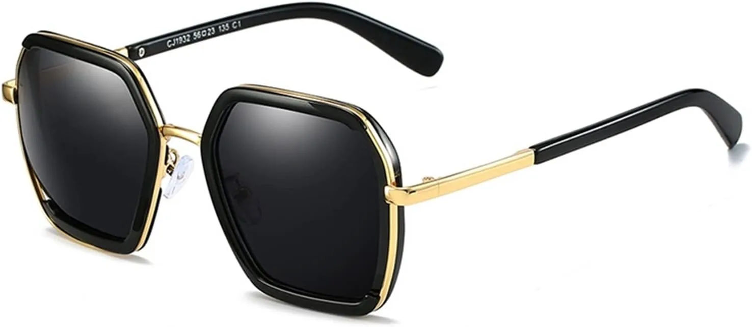 

Мужские и женские модные солнцезащитные очки в крупной металлической оправе, 2026 год, для вождения, отдыха на природе и пляже (Цвет: D, Размер: Средний) MTZJH, A