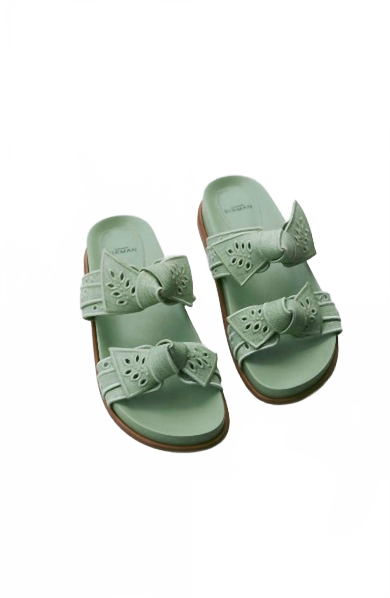 Women's Maxi Clarita Embroidery Sandal In Retro Green Alexandre Birman