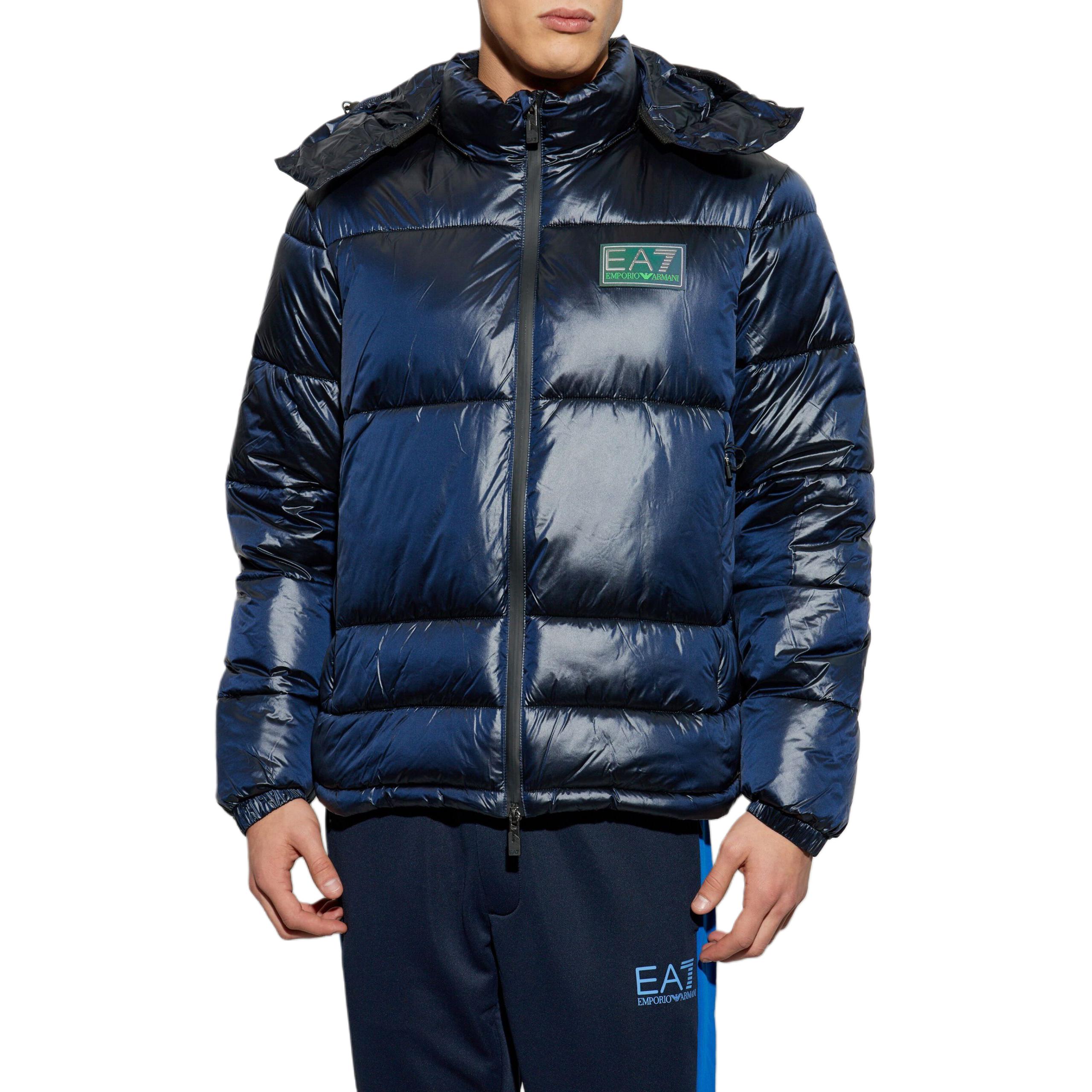 EMPORIO ARMANI Пуховик с логотипом Ea7, Marine Blue — фото 4