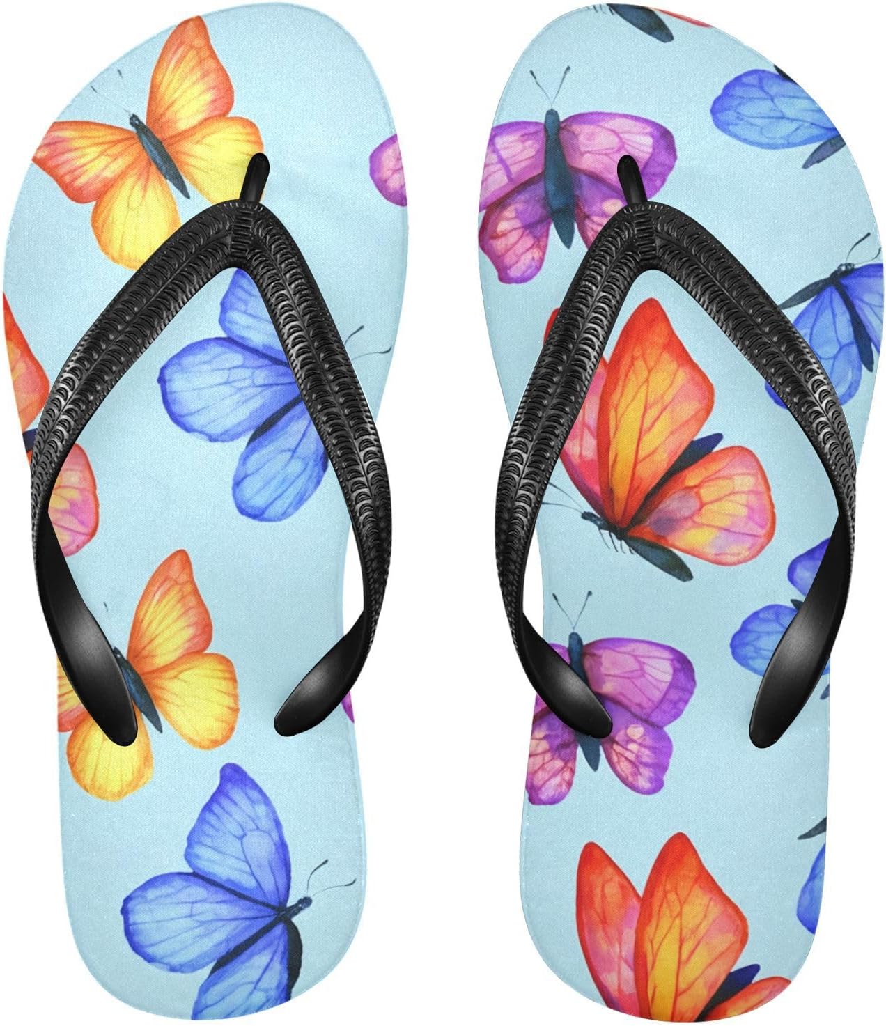

Мужские летние шлепанцы с рисунком бабочки синие, пляжные резиновые сланцы для душа, нескользящие сандалии для ходьбы Sinestour