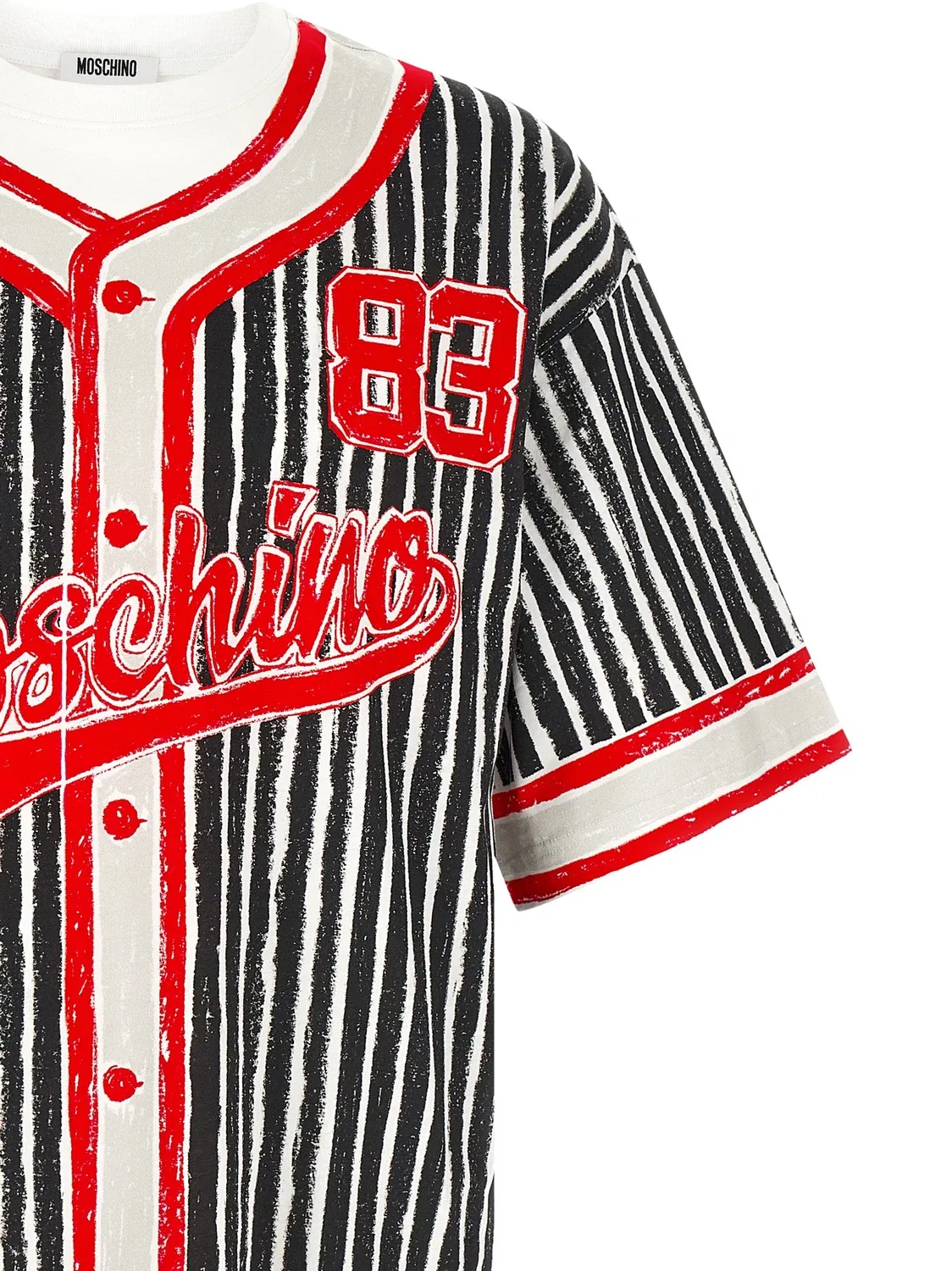 Футболка с принтом "тромплей" Moschino, мультицвет — фото 3