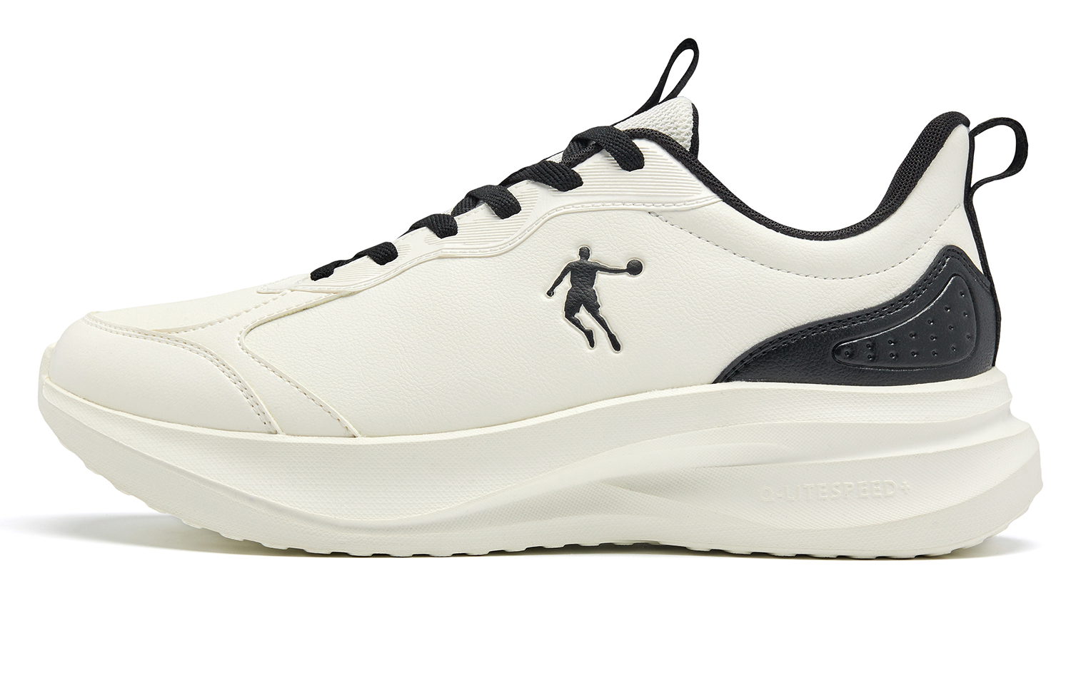 

QIAODAN Кроссовки мужские с низким верхом, амортизирующие, износостойкие, цвета слоновой кости, белые, черные