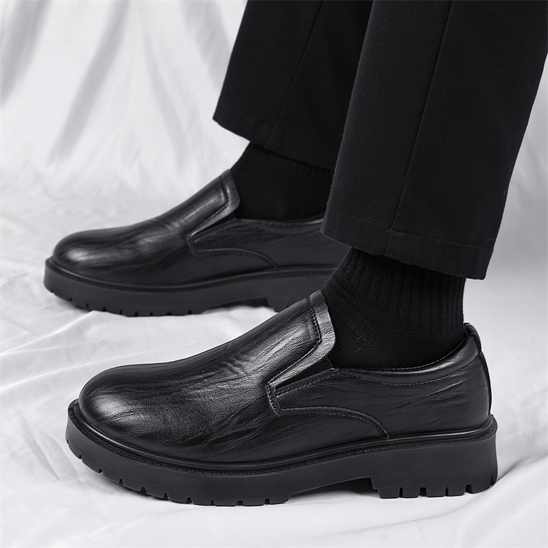 Кожаные повседневные туфли мужские Synthetic Leather WARRIOR, черный — фото 4
