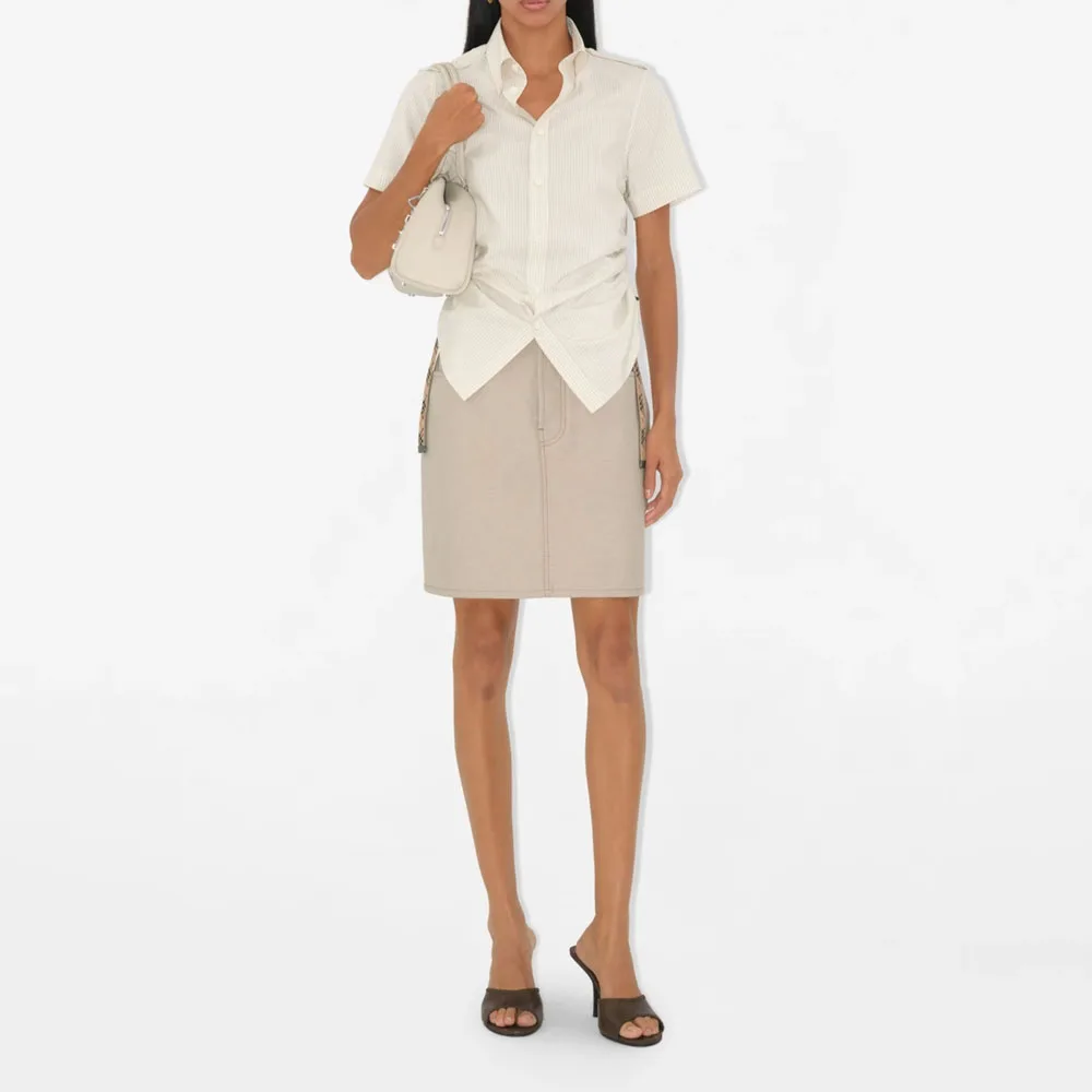 Джинсовая юбка Burberry Equestrian Knight, Ivory — фото 3