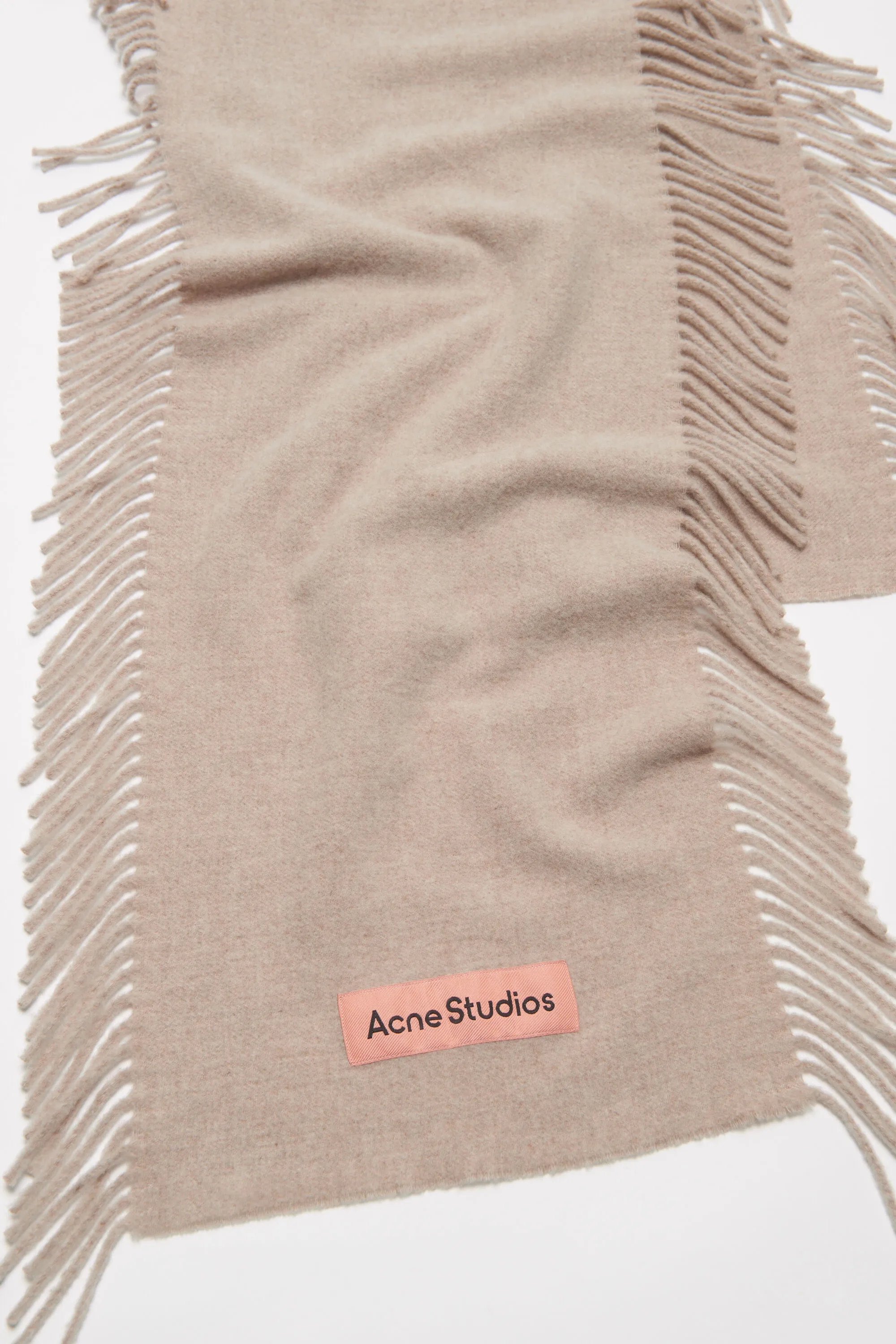 Шерстяной шарф с бахромой Acne Studios, Oatmeal melange — фото 2